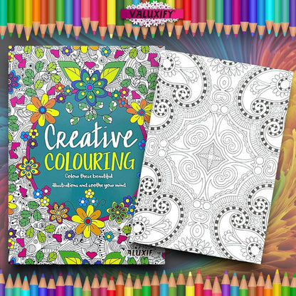2 Adult Colouring Books Love & Creative Anti Stress Colour Therapy Mind Relax A4