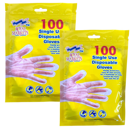 200 Disposable Gloves Easy Fit Food Handling Cleaning  One Size Fits All