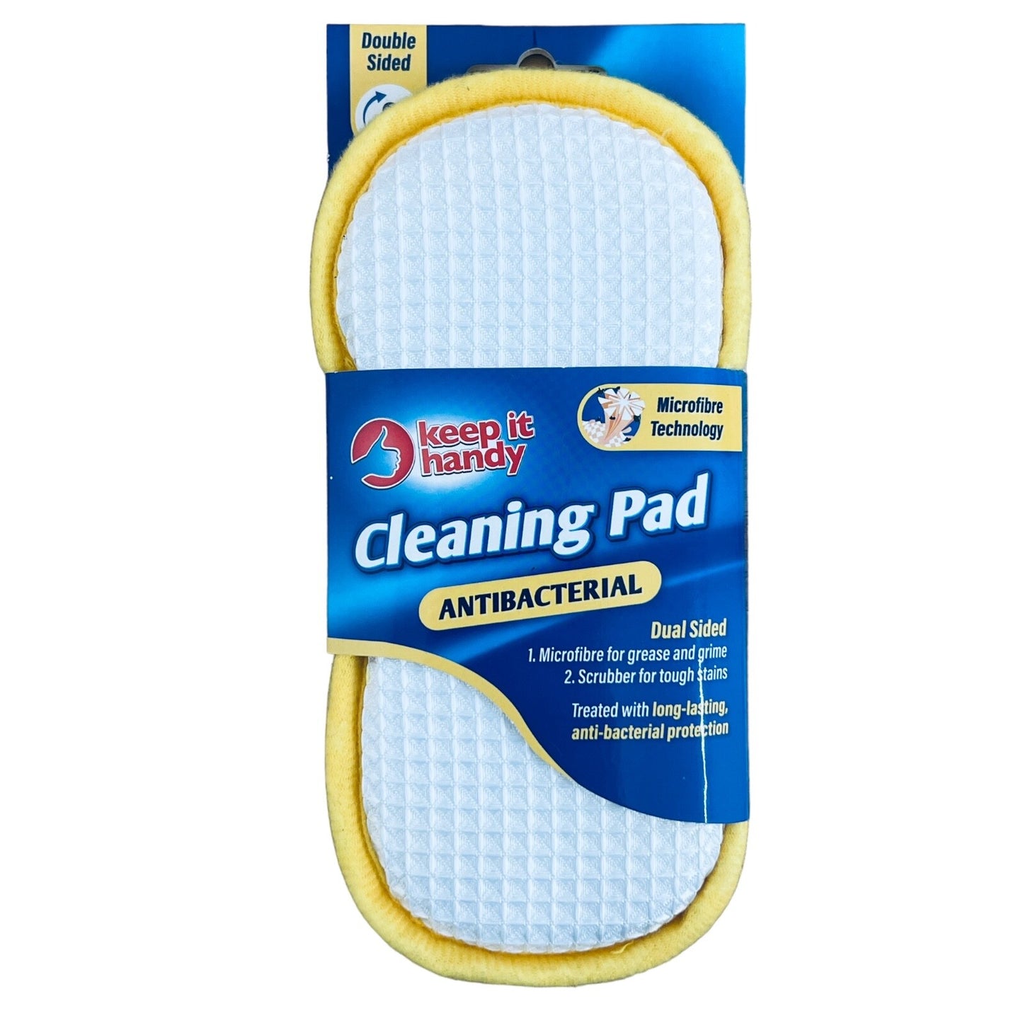 CLEANING PAD DUAL SIDED ANTIBACTERIAL SPONGE MICROFIBRE & SCRUBBER LONG LASTING