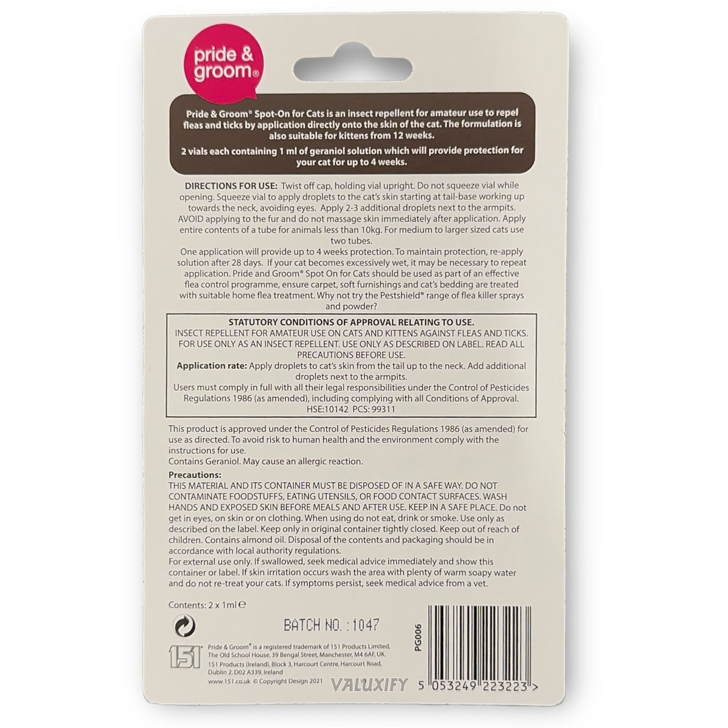 Spot On  Cat Flea & Tick Treatment For Cats