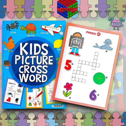 2 | Puzzle Books | Children's Kids | Picture Crossword | Travel A4 Books
