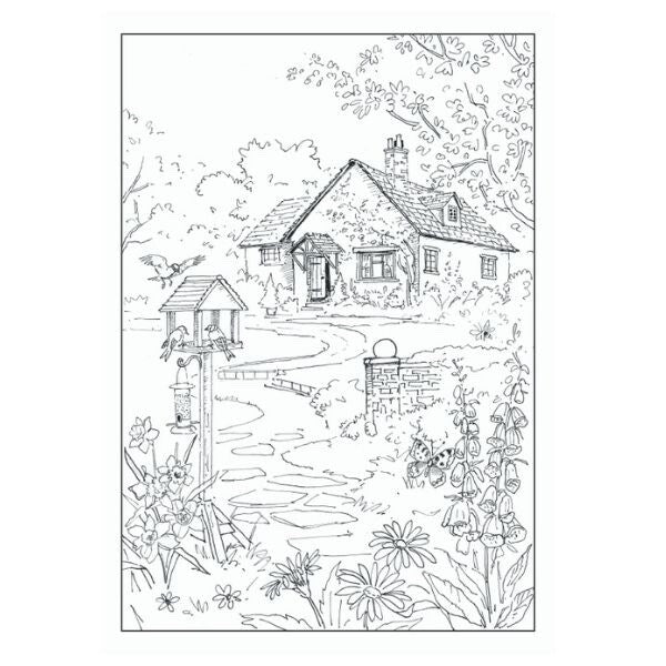 Colouring Book COUNTRY SCENES Advanced book Colour Therapy All Ages A4 size