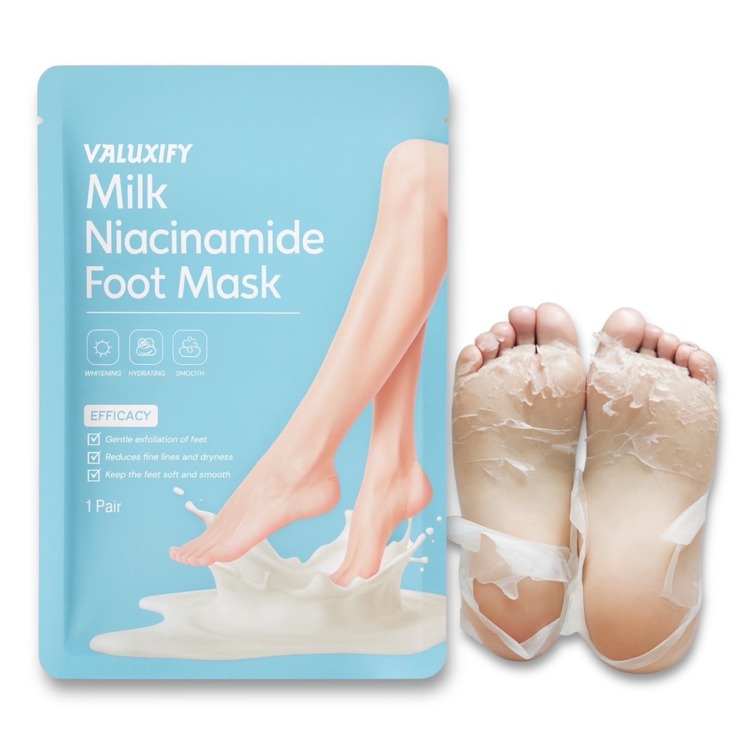 3x Milk Niacinamide Foot Peel Masks