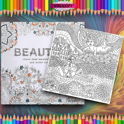 2x Adult Colouring Books Mindfulness Relax Your Mind Colour Therapy  20x20cm