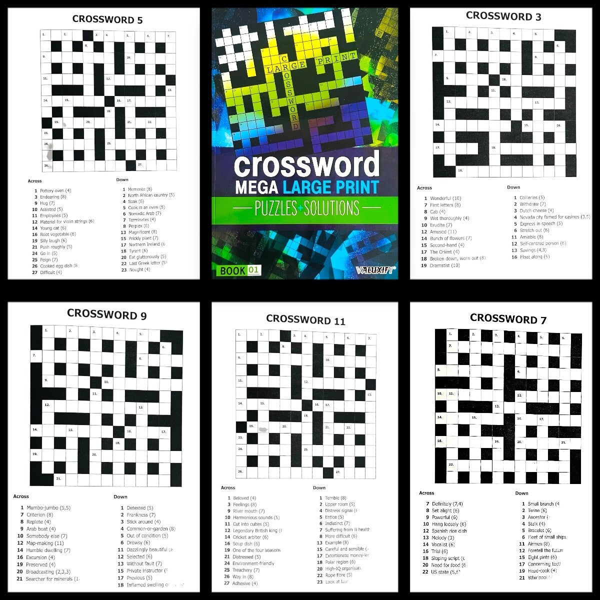A4 Cross Word Search  Puzzle Mega Large Print  Books Quiz Puzzle Adult