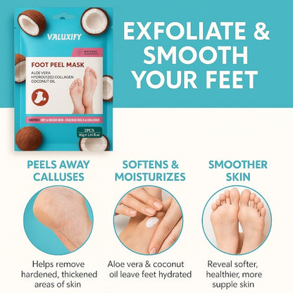 Exfoliating Foot Peel Socks Coconut Foot Mask Soft Feet Removes Dead Skin