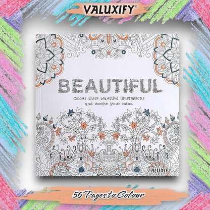 2x Adult Colouring Books Mindfulness Relax Your Mind Colour Therapy  20x20cm
