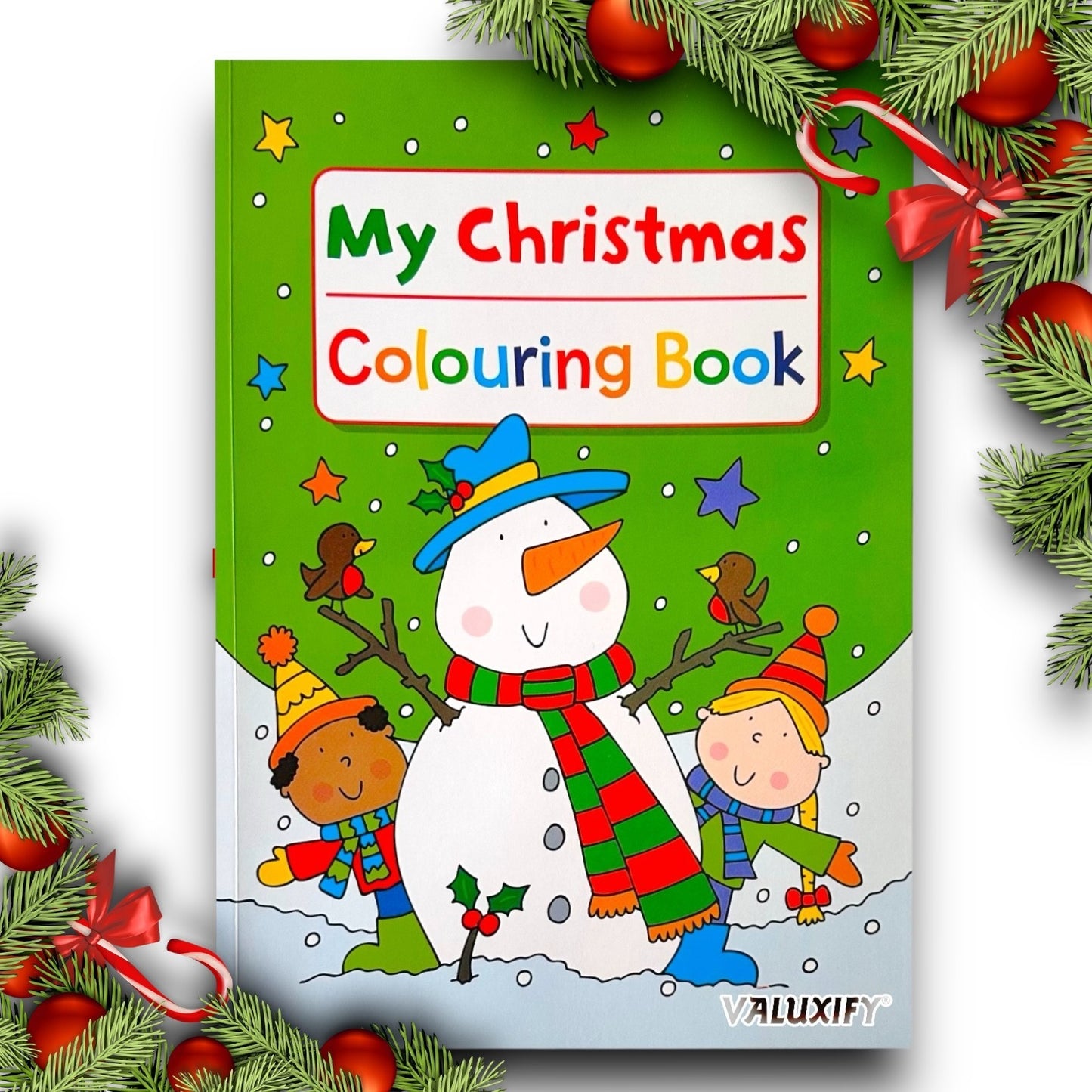 Christmas Colouring Book Kids Children Books Activity Sticker Woobly Eyes