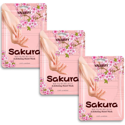 Sakura Hand Mask Exfoliating Hydrating Repair Dry Cracked Hands Treatment