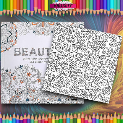 2x Adult Colouring Books Mindfulness Relax Your Mind Colour Therapy  20x20cm