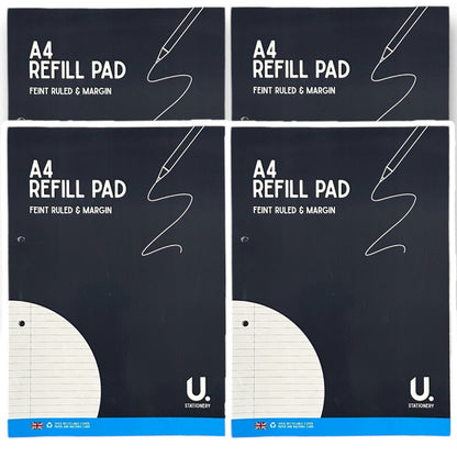 A4 lined Refill Pad 130 Pages Notepad Memo Writing Ruled Student Office School