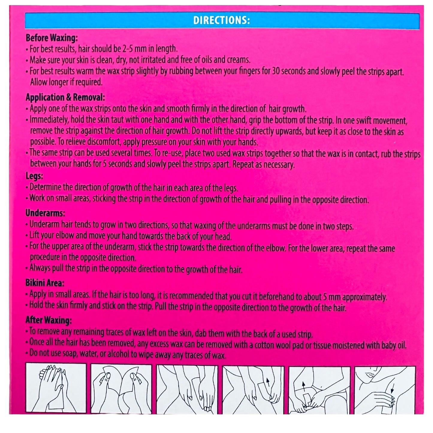 Wax Strips Waxing Leg and Body Bikini Vitamin E Wax Strips 1-100 wax Strips