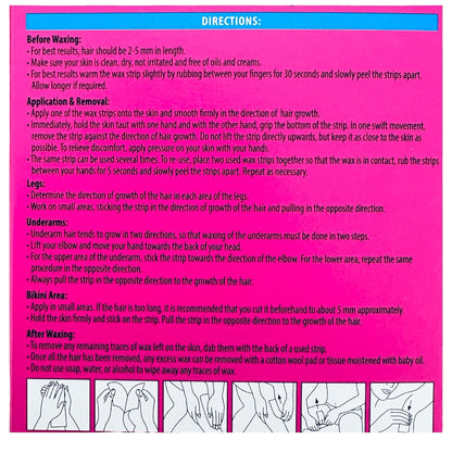 Wax Strips Waxing Leg and Body Bikini Vitamin E Wax Strips 1-100 wax Strips