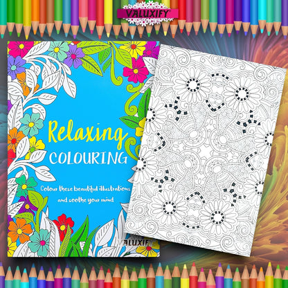 2 Adult Colouring Books Joyful Relaxing Anti Stress Colour Therapy Mind Relax A4