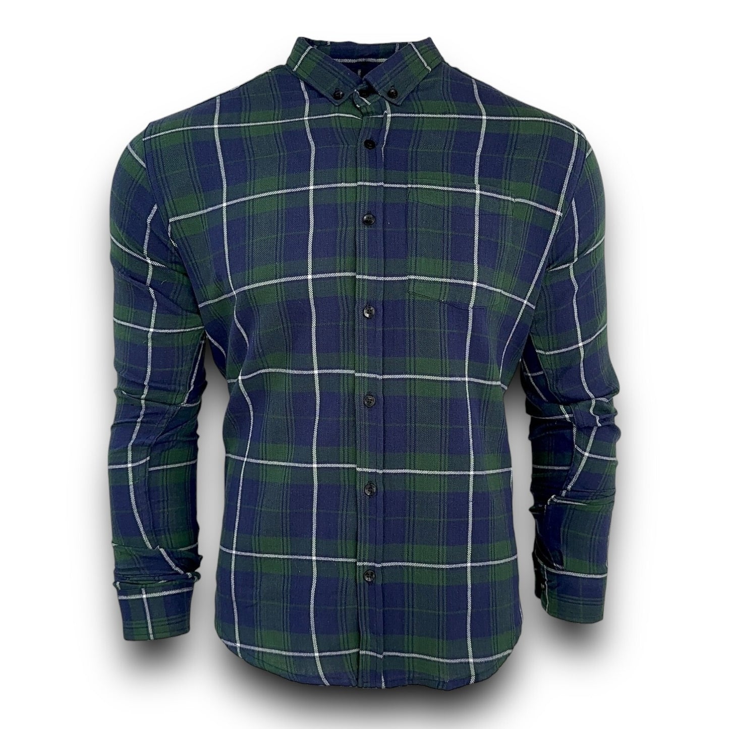 Mens Shirt Check Long Sleeve Regular Fit Men's Shirt Work Casual Formal  Shirt M