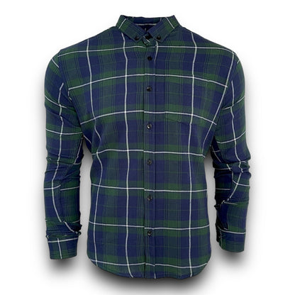 Mens Shirt Check Long Sleeve Regular Fit Men's Shirt Work Casual Formal  Shirt M