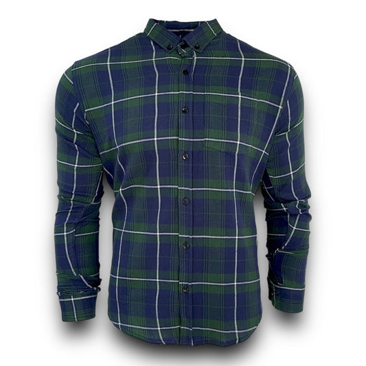 Mens Shirt Check Long Sleeve Regular Fit Men's Shirt Work Casual Formal  Shirt M