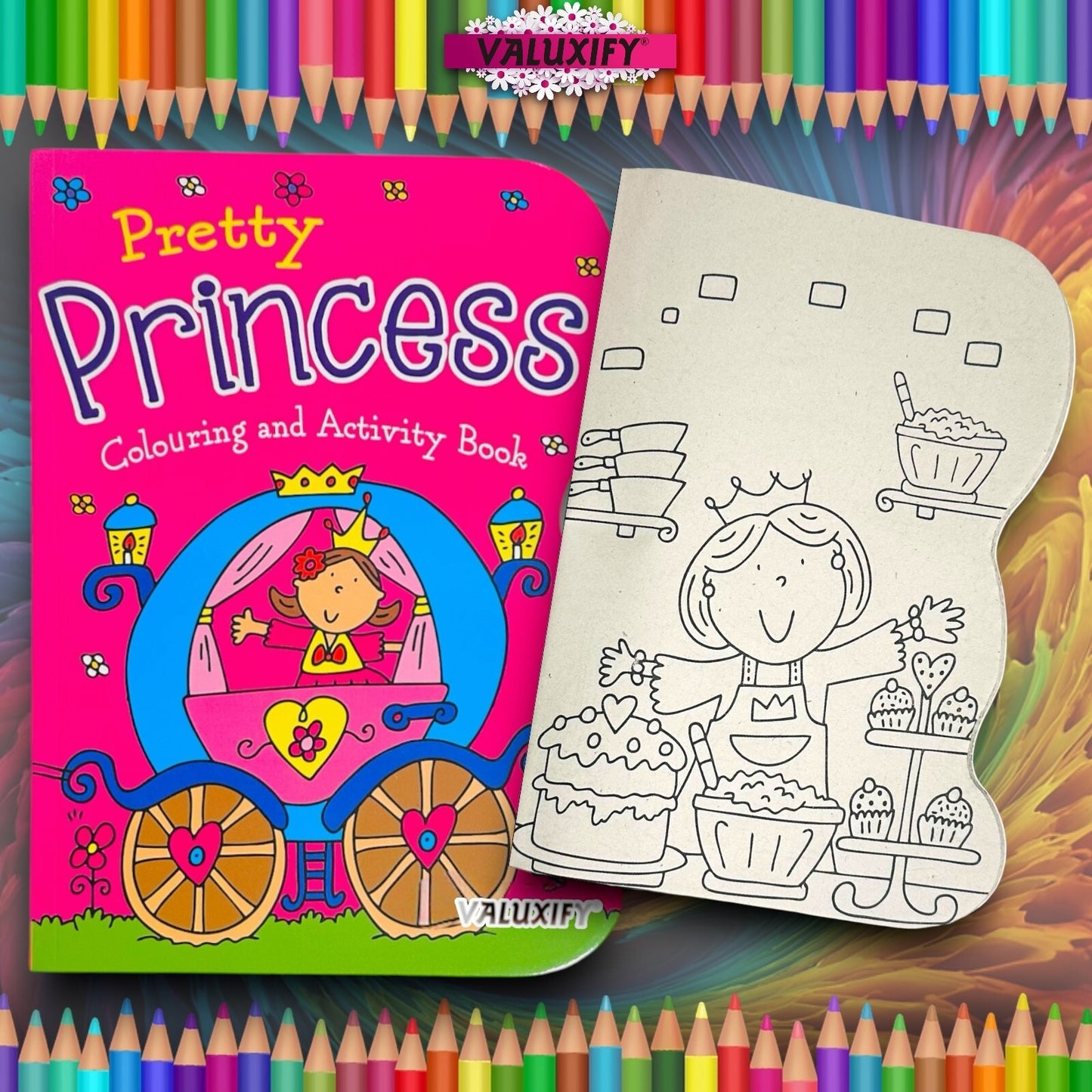 2| Kids Colouring Books | Dinosaur & Princess | Activity for Boy Girl Art Travel