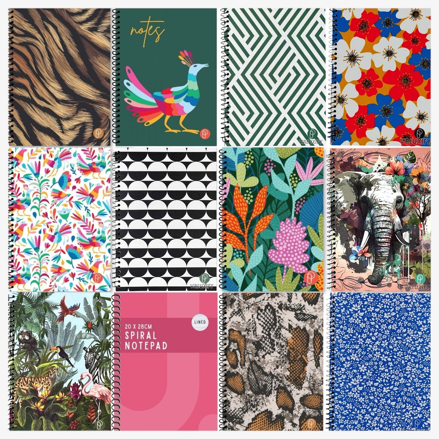 a5 spiral notebook 160 pages softcover 60gsm lined various designs
