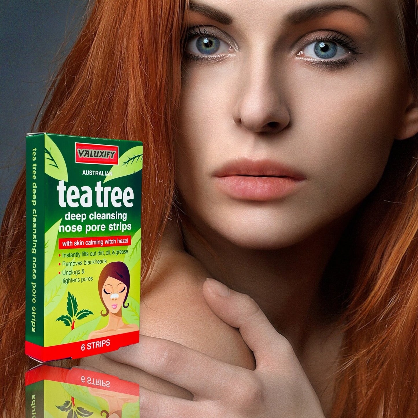 Nose Pore Strips Blackhead Removal Tea Tree Charcoal Deep Cleansing Unclog Pores