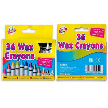72 Wax Crayons with Free Sharpener Assorted Colours for Art/Gift/Kids/School Fun
