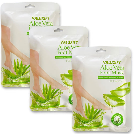 3x Aloe Vera Exfoliating Peel Off Foot Mask Remove Hard Dead Skin Sock Soft Feet