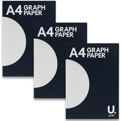 A4 Graph Paper Pad 70 Pages Maths Grid Notebook School College Pack 1 2 3 6