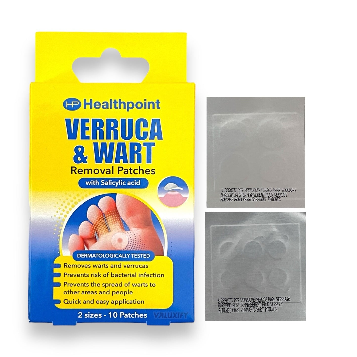 Verruca Wart Remover Patches Salicylic Acid Treatment – 20 Patches (2 x 10)
