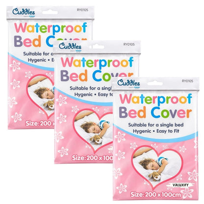 KIDS WATERPROOF SINGLE BED COVER SHEET BABY COT BED WHITE MATTRESS PROTECTOR