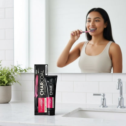 Truesmile Charcoal Toothpaste Fluoride Free  Activated Carbon Free Toothbrush