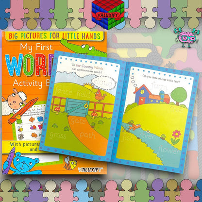 6X KIDS ACTIVITY FIRST LEARNING BOOKS WORDS OPPOSITES ANIMALS ABC 123 SHAPES