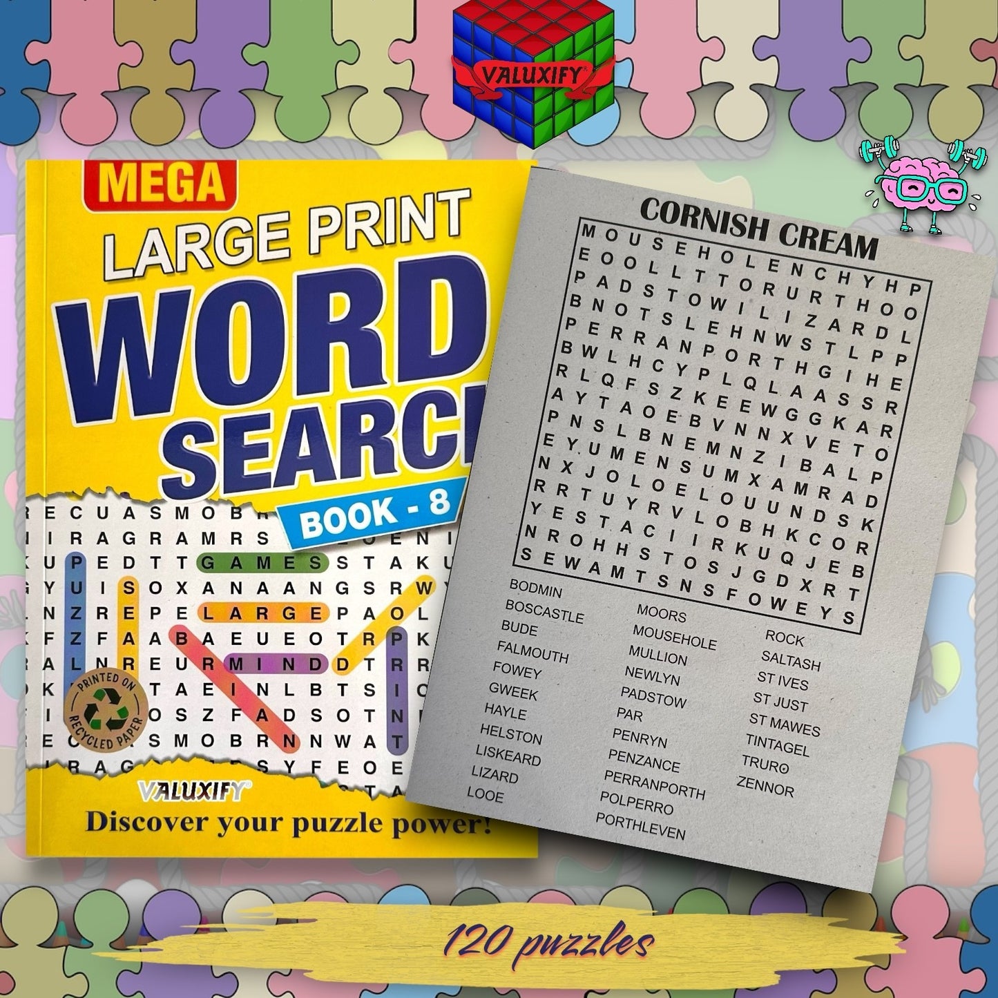 Mega Word Search Puzzle Books A4 | Large Print | 2 Book Set | 240 Puzzles