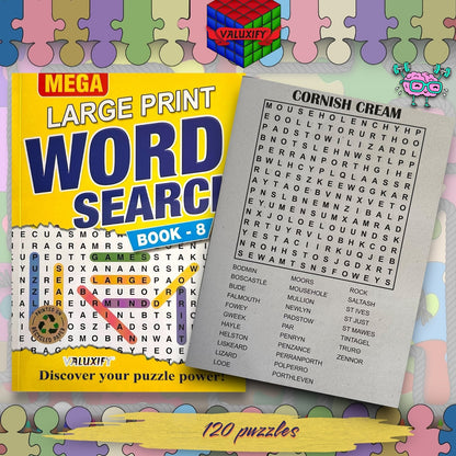 Mega Word Search Puzzle Books A4 | Large Print | 2 Book Set | 240 Puzzles
