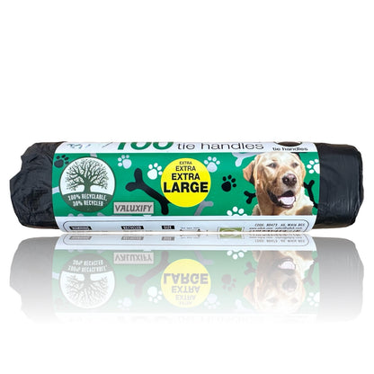 600x Dog Poo Bags Tie Handles Extra Large Extra Value Dog Poop Doggy Bags Rolls