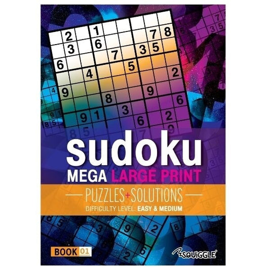 Sudoku Mega Large Print Brain Teaser - EASY & MEDIUM  Activity Puzzle Book A4