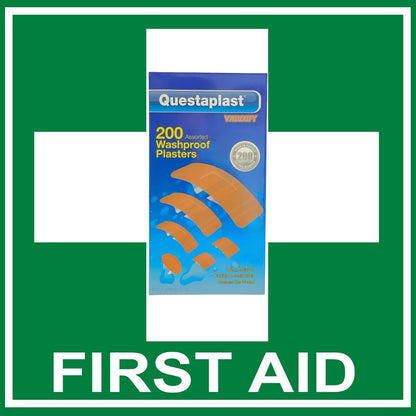 200 Assorted Washproof Plasters Waterproof Breathable Adhesive First Aid Healing