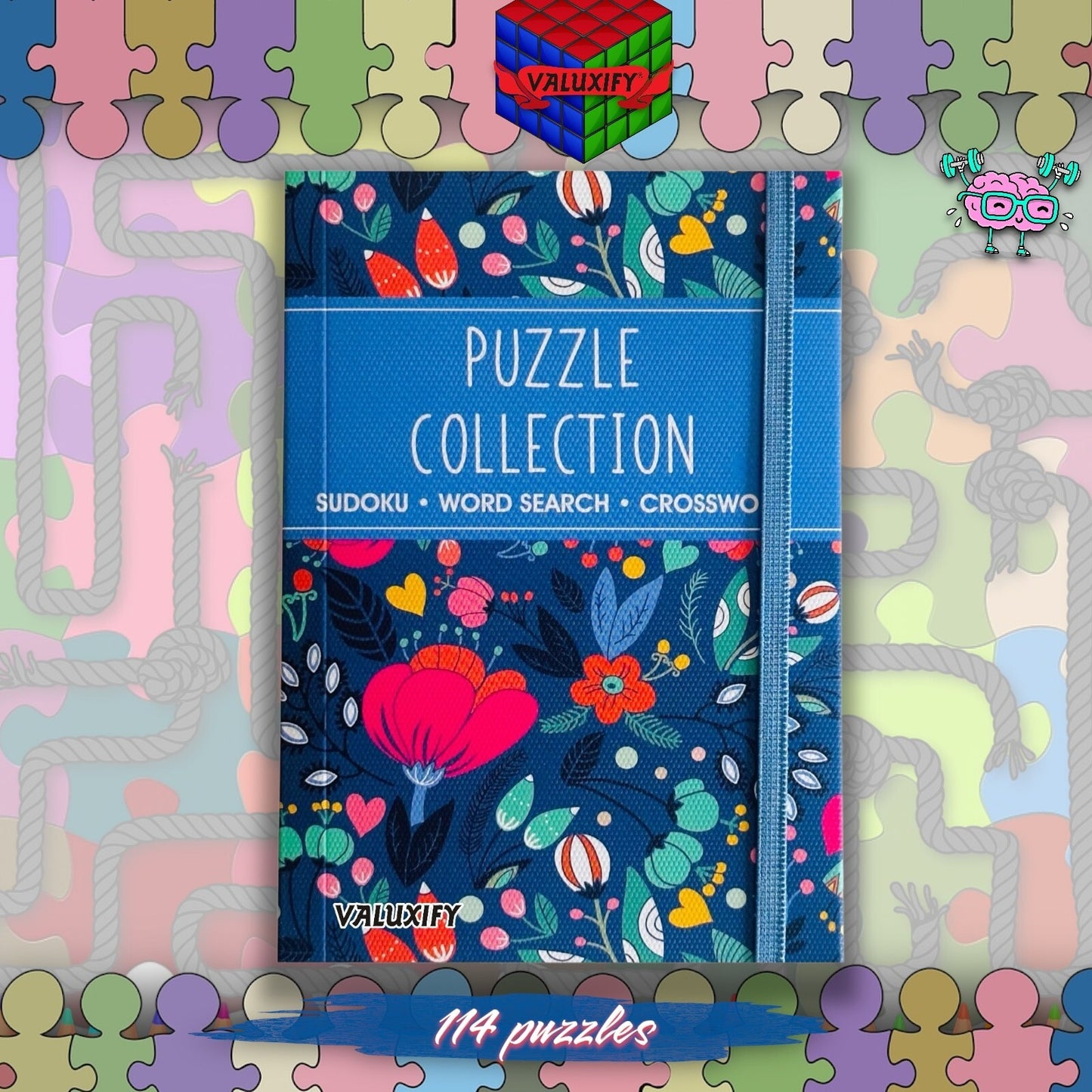 A6 Premium Puzzle Book Crossword Sudoku Word Search Travel Brain Activity Puzzle