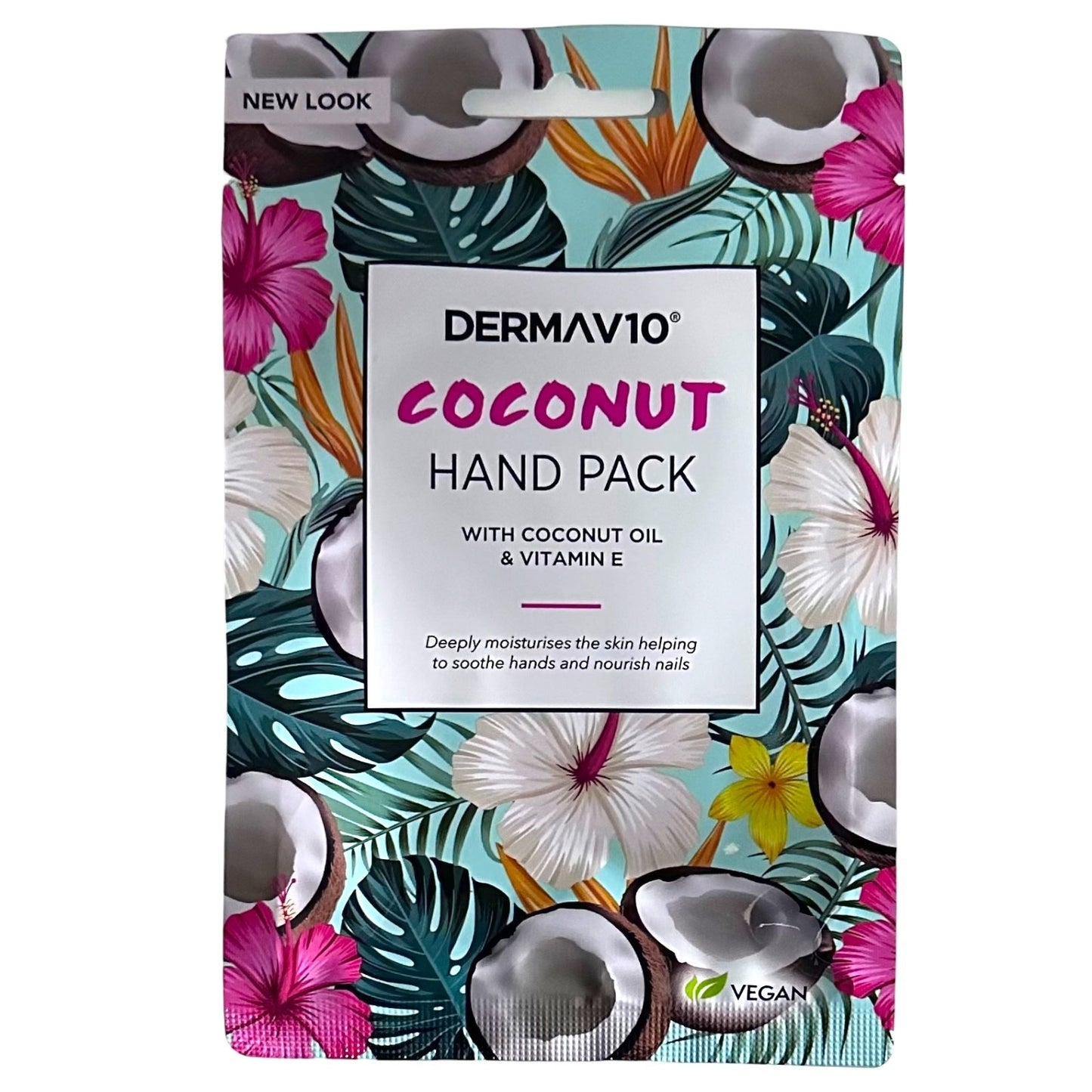 Derma V10 Coconut Moisturising Hand Mask with Vitamin E Oil – Pack of 2 Nourish