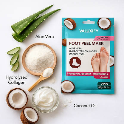 Exfoliating Foot Peel Socks Coconut Foot Mask Soft Feet Removes Dead Skin