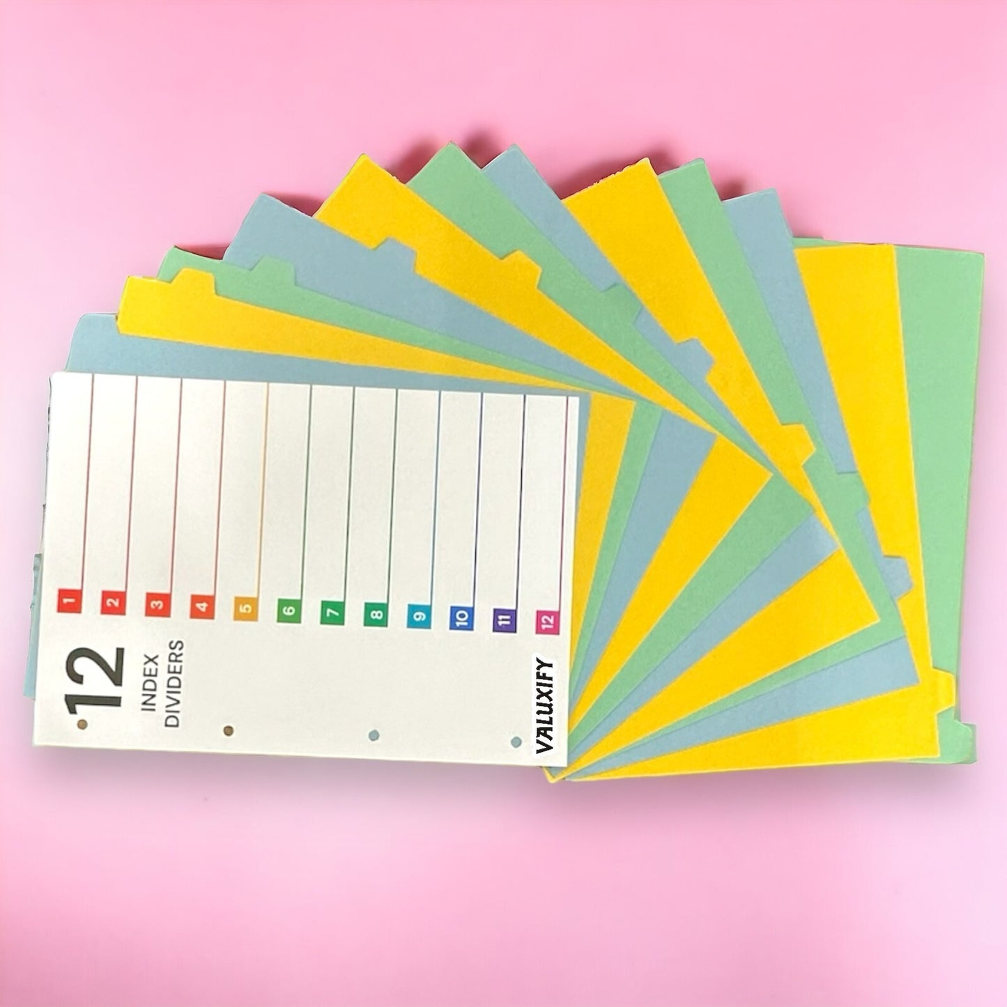 A4 Index Dividers Tabbed Sections Punched Dividers Office School Home 12 sheets