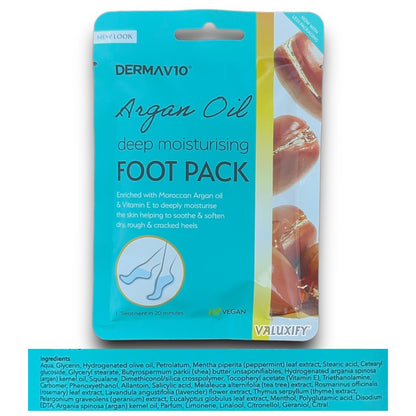 Derma V10 Foot SockS Mask Argan Oil Baby Soft Feet Deep Moisturising