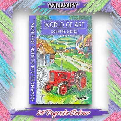 World of Art Country Scenes Cottages Castles Colouring Books