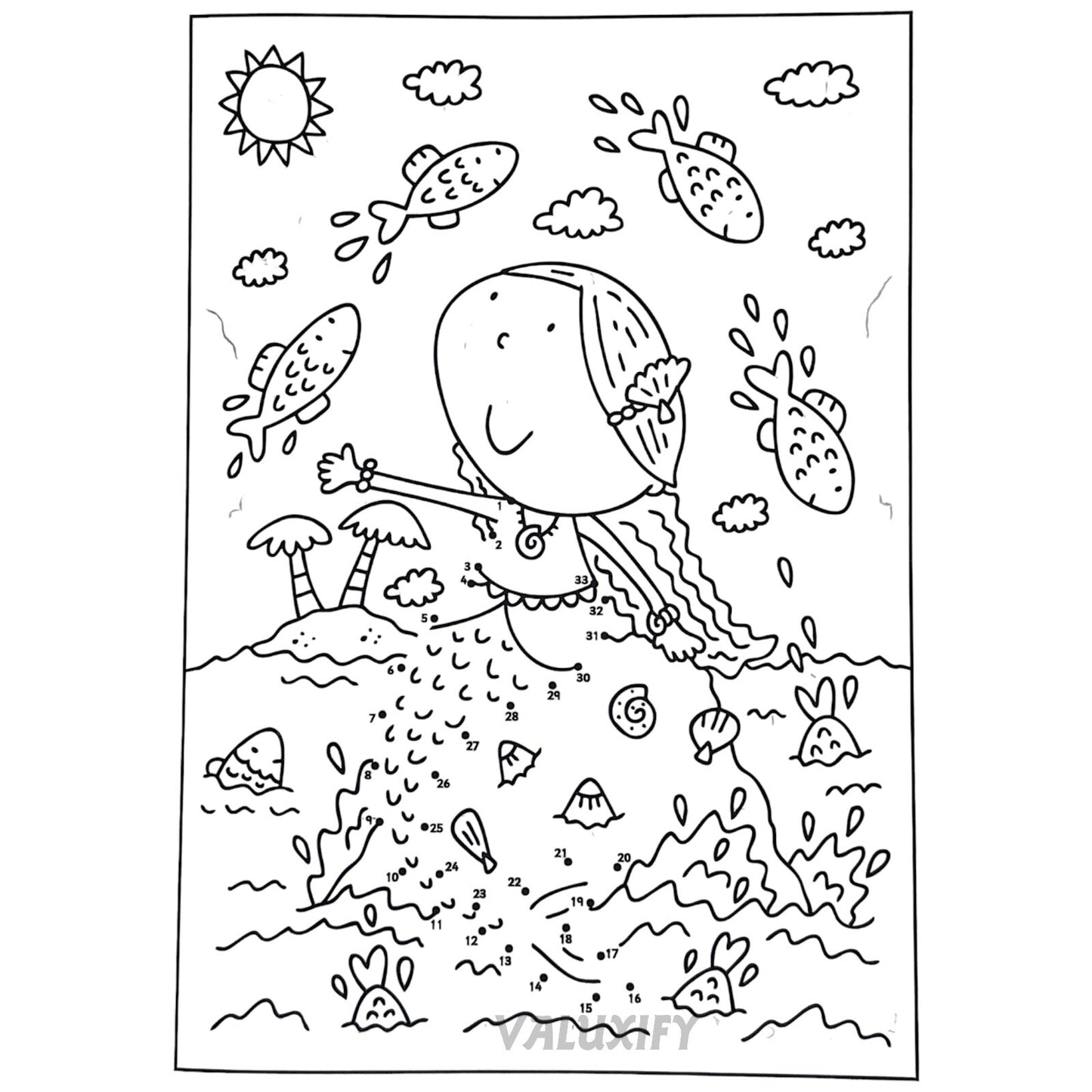 2 | Dot to Dot | Kids Colouring Books | Mermaid Unicorns | Puzzle Activity A4