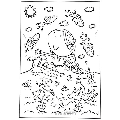2 | Dot to Dot | Kids Colouring Books | Mermaid Unicorns | Puzzle Activity A4