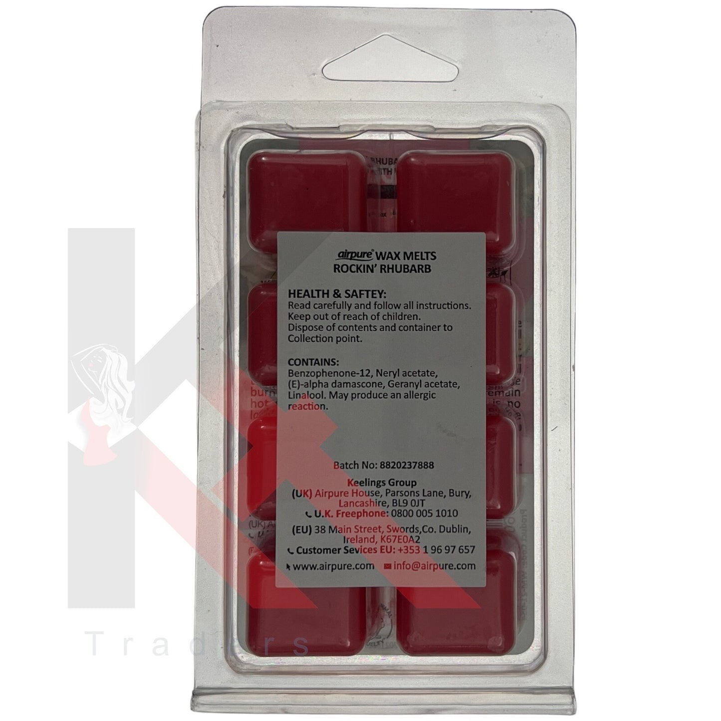 AIRPURE  ROCKIN RHUBAR BWAX MELTS  SCENTED CANDLE BURNER REFILL HOME 150 HOURS