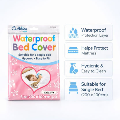 Kids Waterproof Mattress Protector Sheet Single Cot Bed Cover White 2 Pack