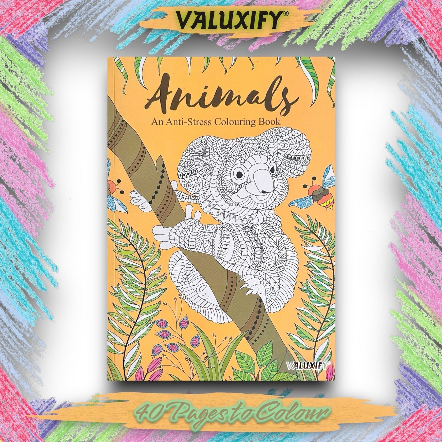 Adult Anti Stress Colouring Book Animals Birds Butterflies Jungle Ocean Colour