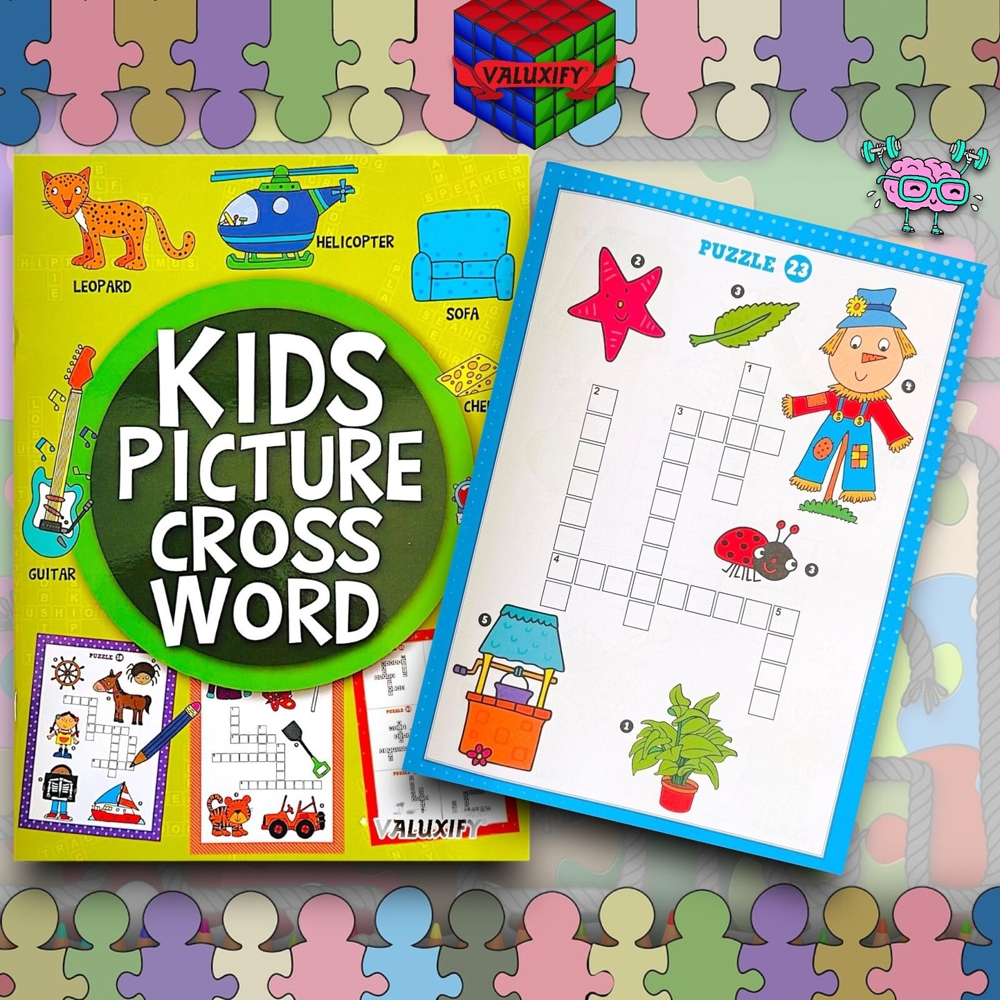 2 | Puzzle Books | Children's Kids | Picture Crossword | Travel A4 Books