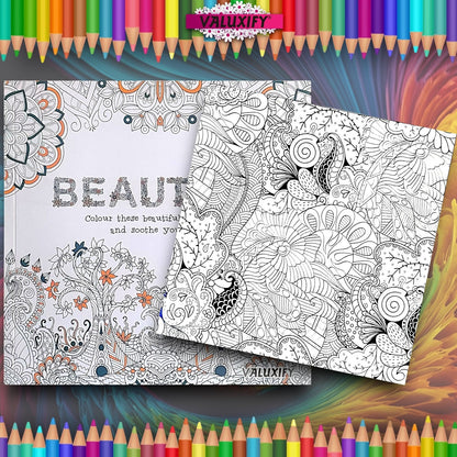 2x Adult Colouring Books Mindfulness Relax Your Mind Colour Therapy  20x20cm