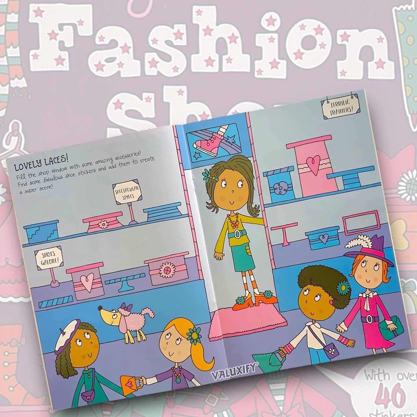 2x Fashion Sticker Books A4 Girls Fun Kids Books Show Activity Stickers Dress Up
